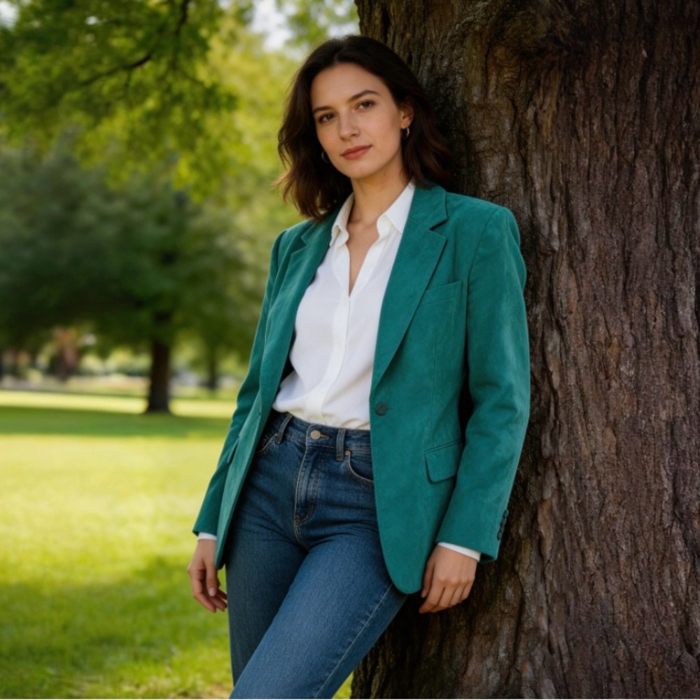 Bagatelle Green Genuine Suede Blazer Size 6